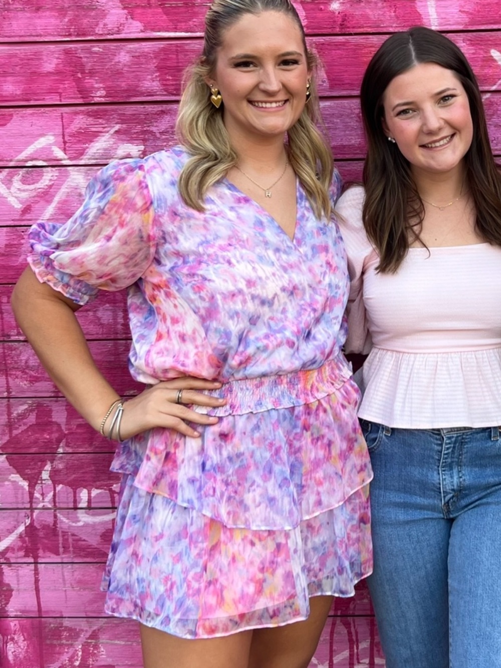 Amanda Uprichard Pastel Tie-Dye Wrap Mini Dress - Pink, Purple, Orange